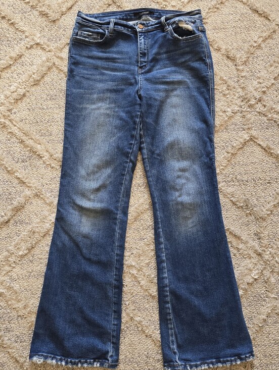 Flying Monkey Denim - Flying Monkey Flared Blue Jeans Womens 31x31 Blue High Rise Stretch Distressed